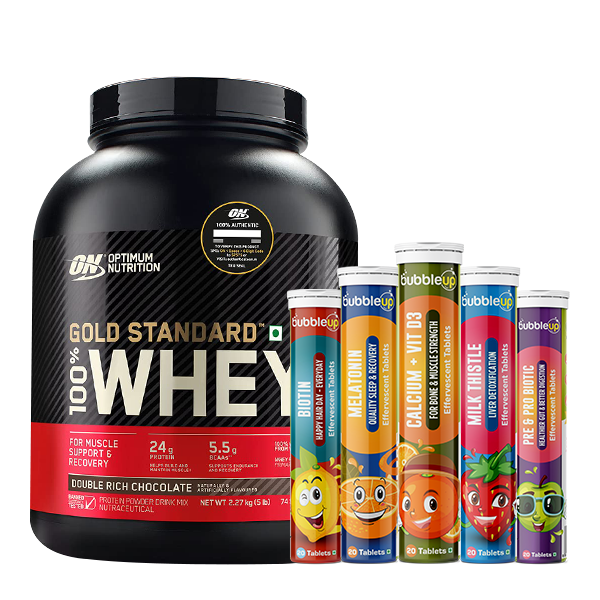 Optimum Nutrition ON Gold Standard Protein + Bubble Up Nutrition
